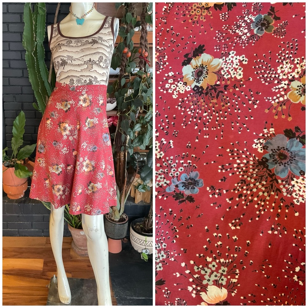 70s does 50s Hippie Flared A-Line Skirt Handmade XS
